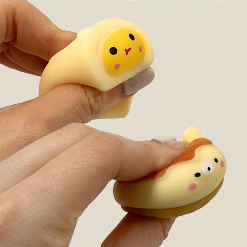 A squishy object shows soft pressure and rebound.